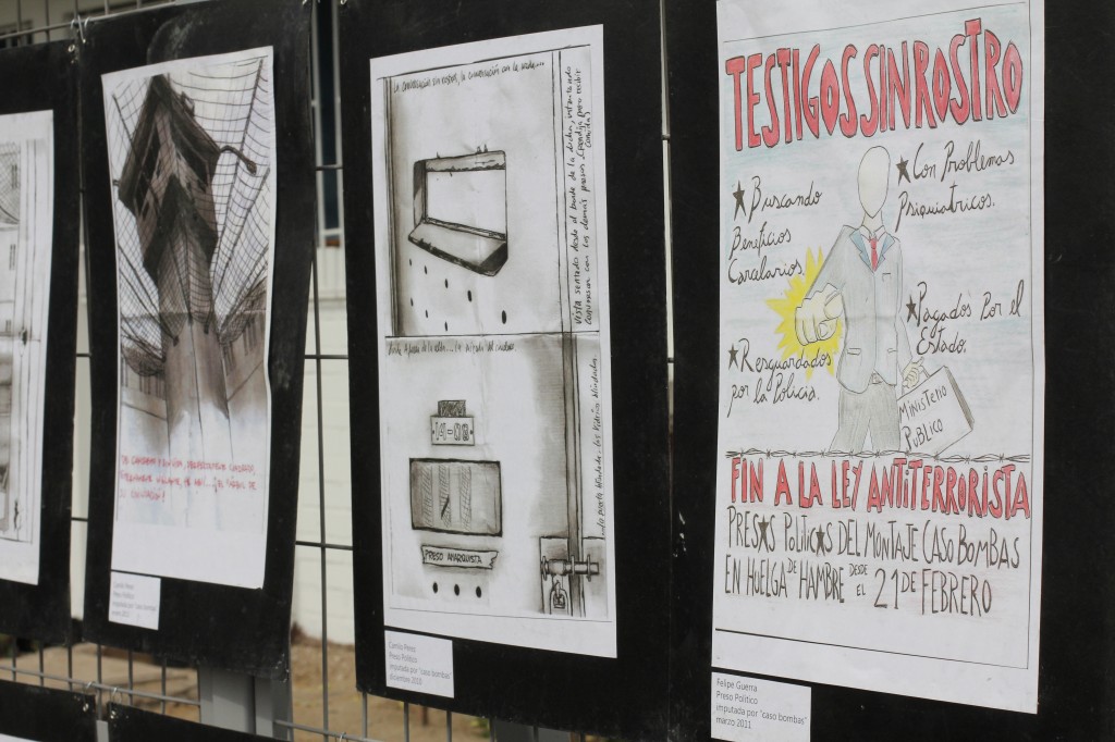 Artwork by political prisoners at the Anarchist Book Fair.
